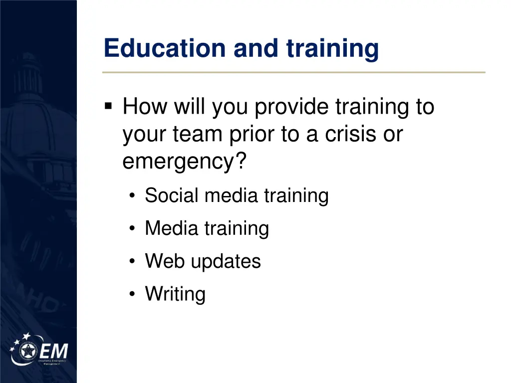 education and training