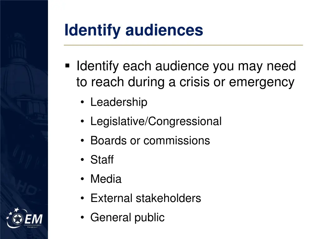 identify audiences