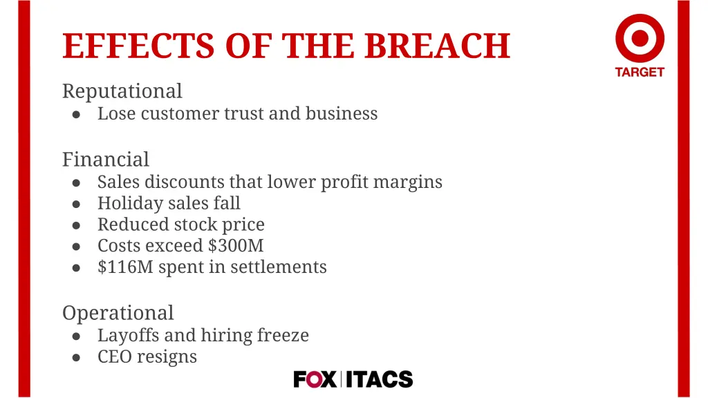 effects of the breach