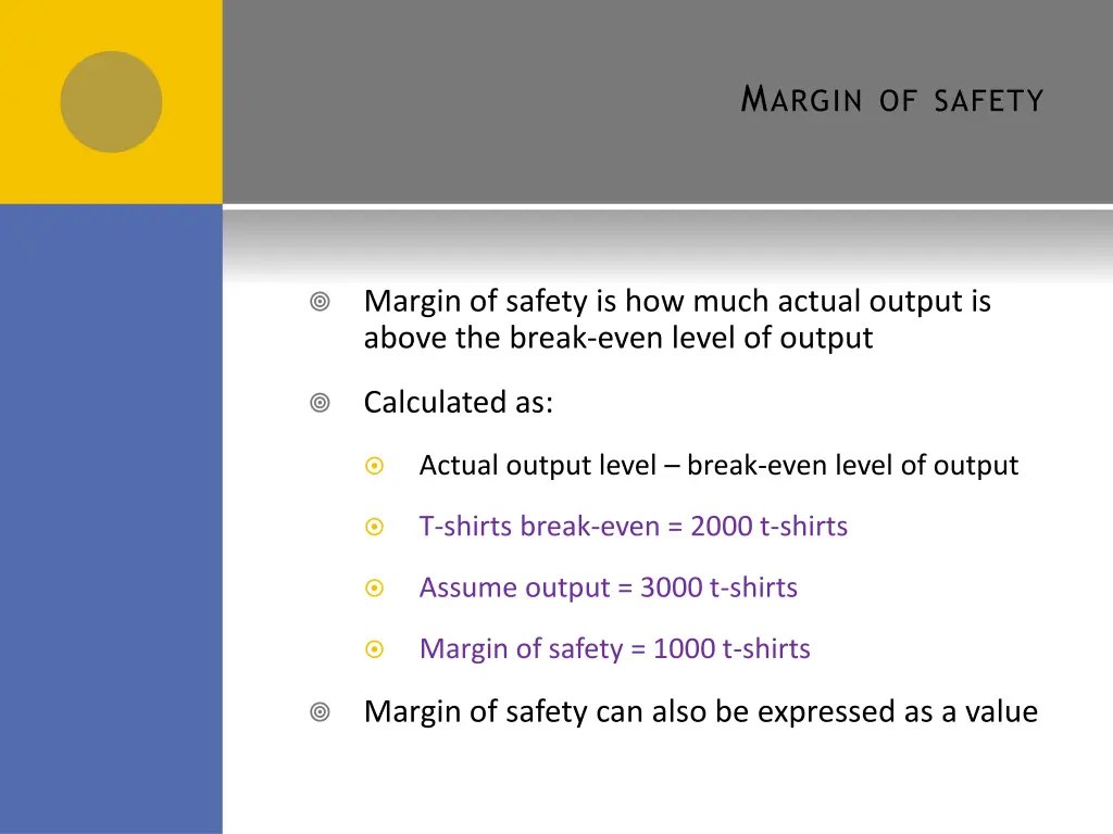 m argin of safety