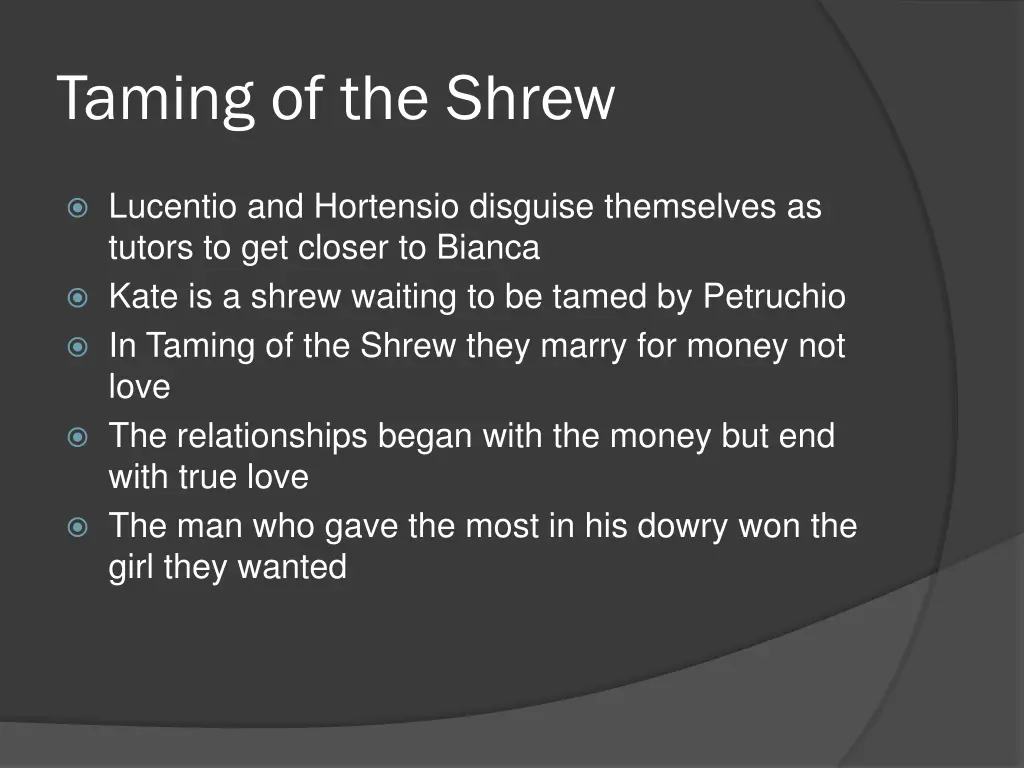 taming of the shrew