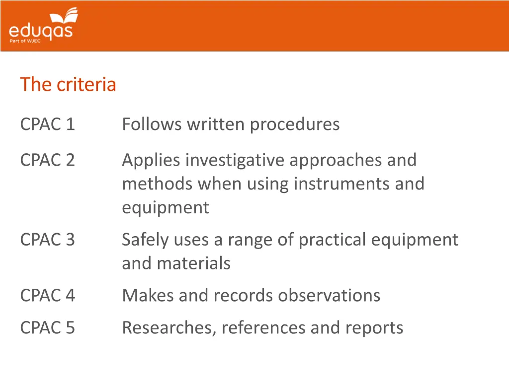 the criteria