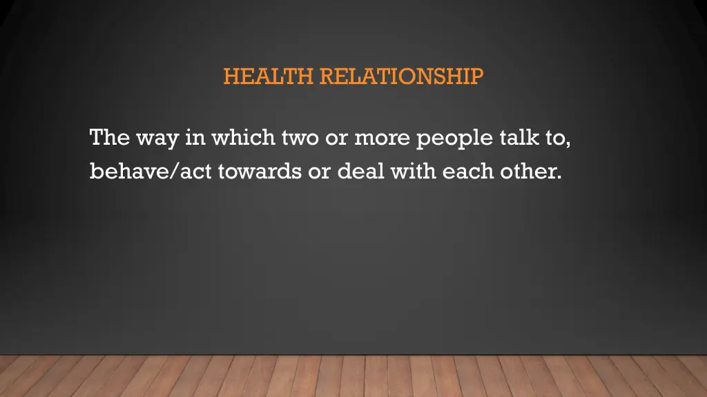 health relationship