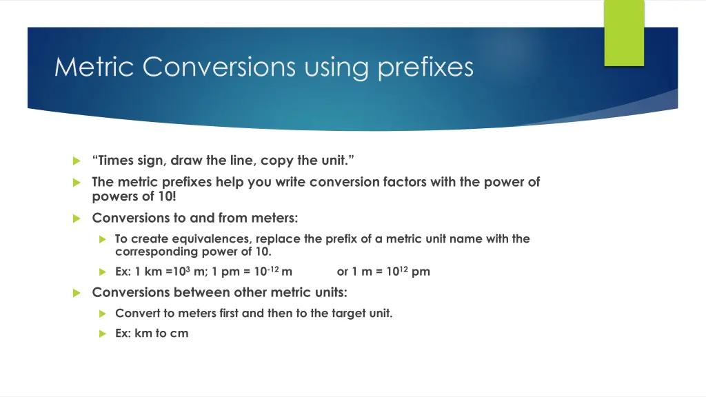 metric conversions using prefixes