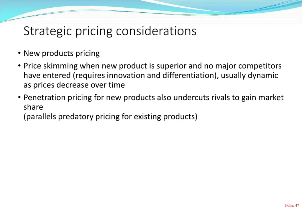 strategic pricing considerations 1