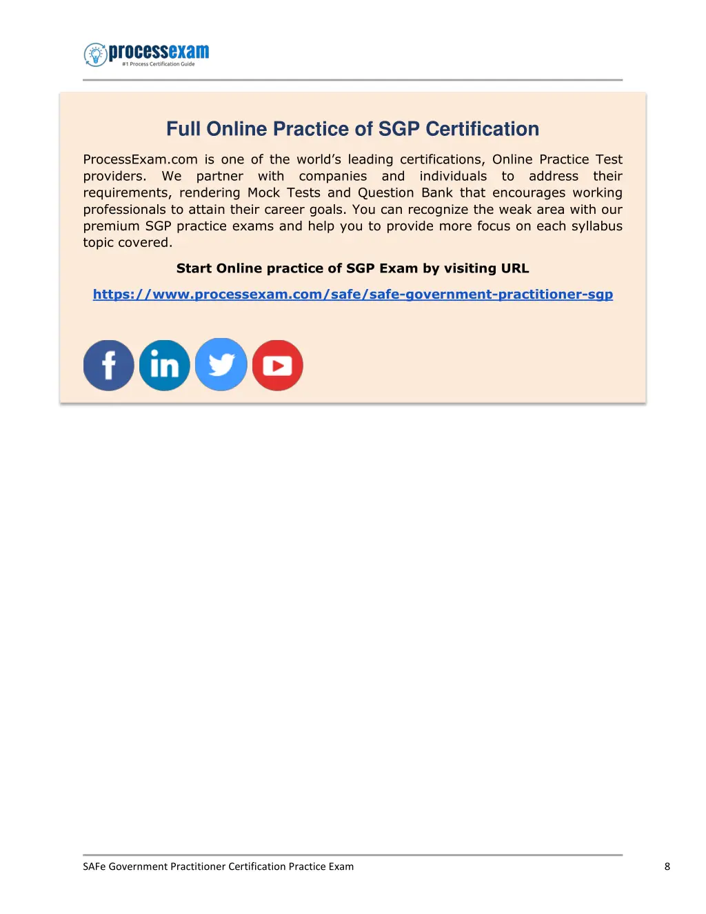 full online practice of sgp certification