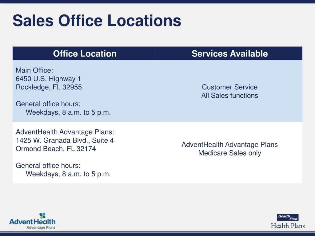 sales office locations