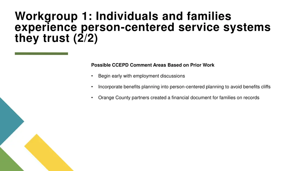 workgroup 1 individuals and families experience 1
