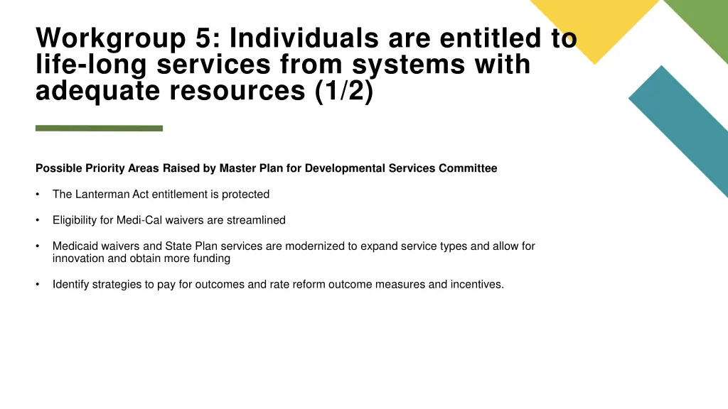 workgroup 5 individuals are entitled to life long