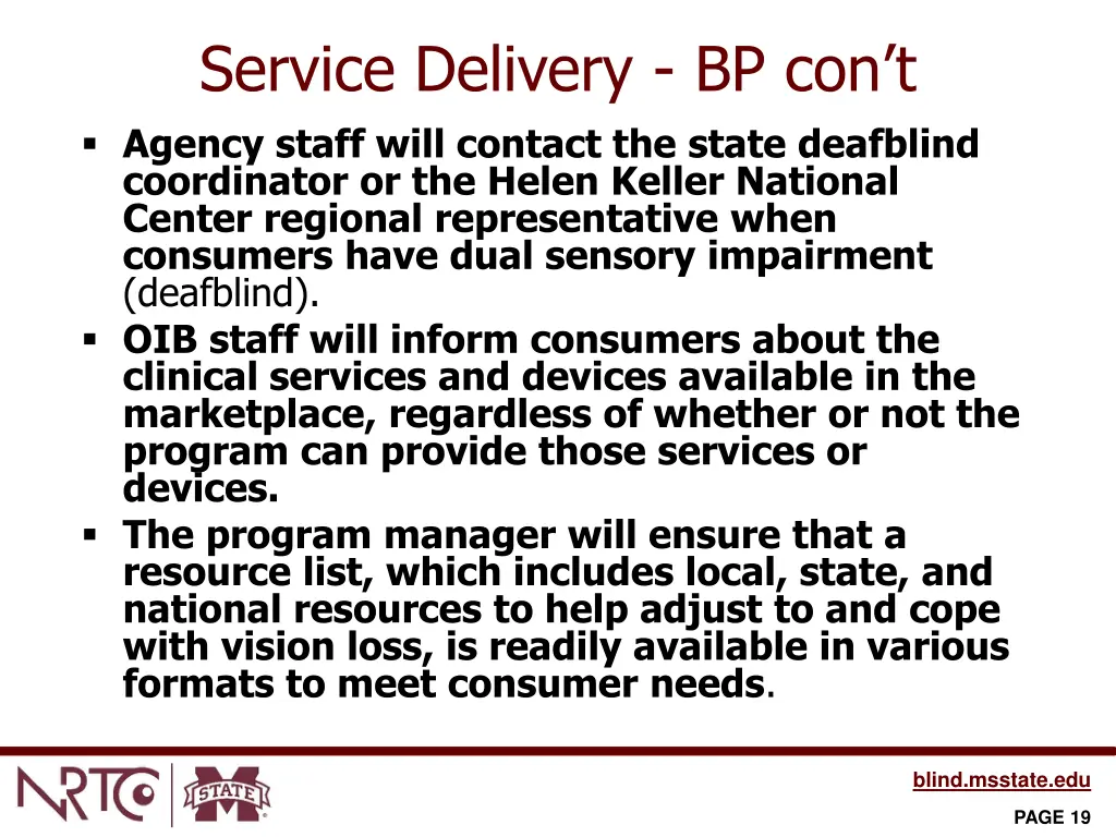 service delivery bp con t agency staff will
