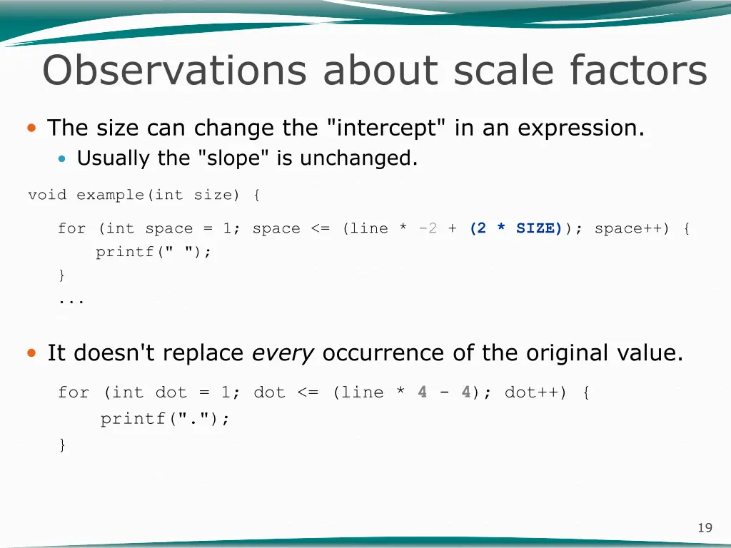 observations about scale factors