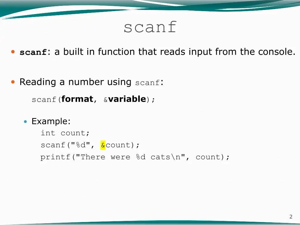 scanf