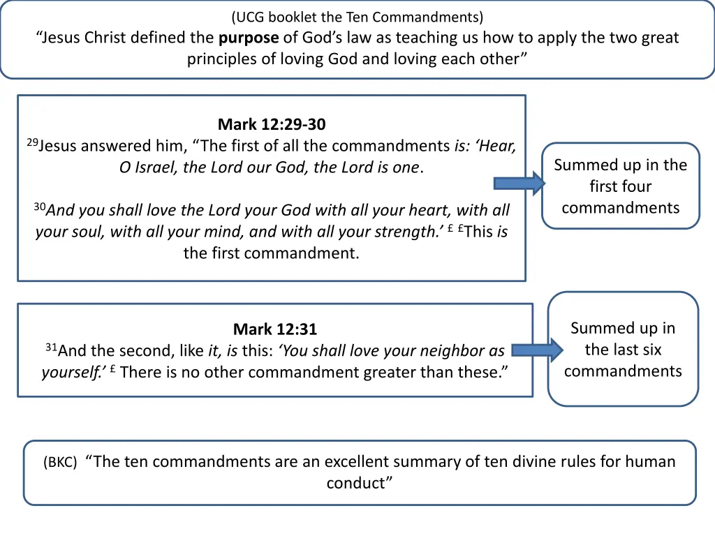 ucg booklet the ten commandments