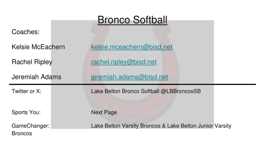 bronco softball