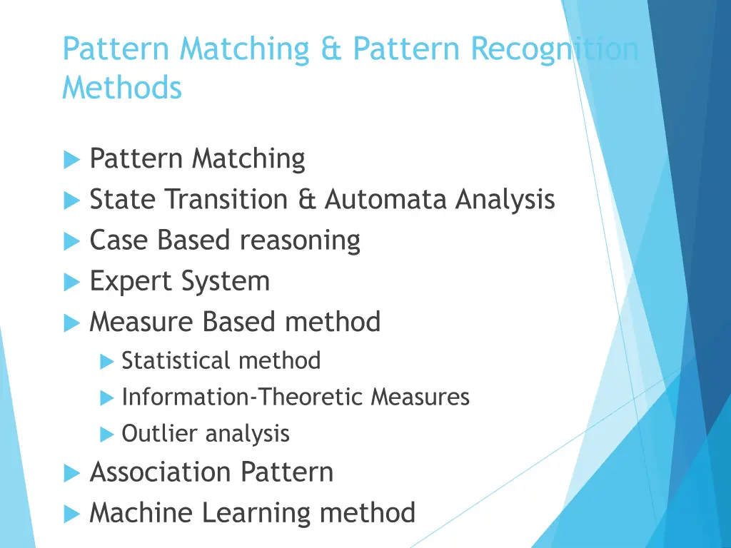 pattern matching pattern recognition methods