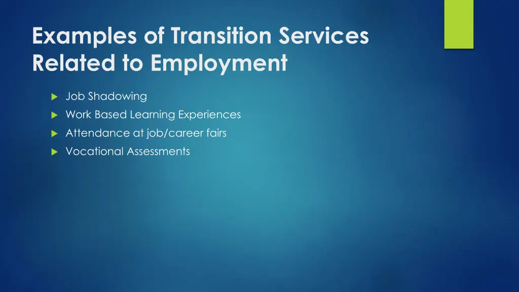 examples of transition services related 1