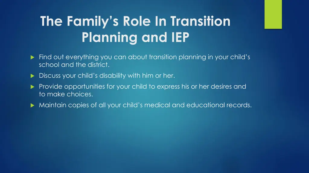 the family s role in transition planning and iep