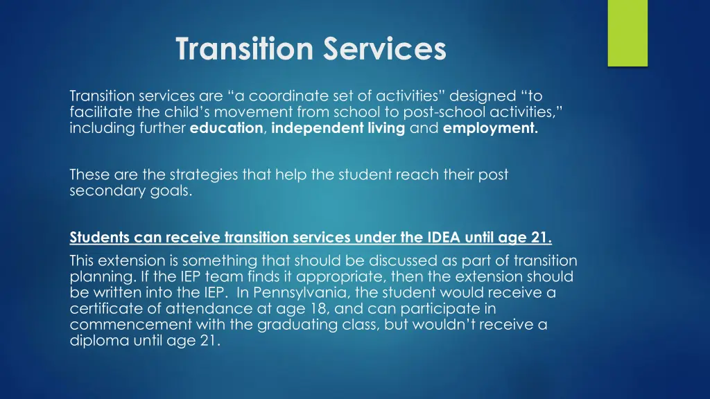 transition services