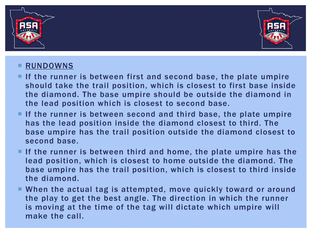 rundowns if the runner is between first