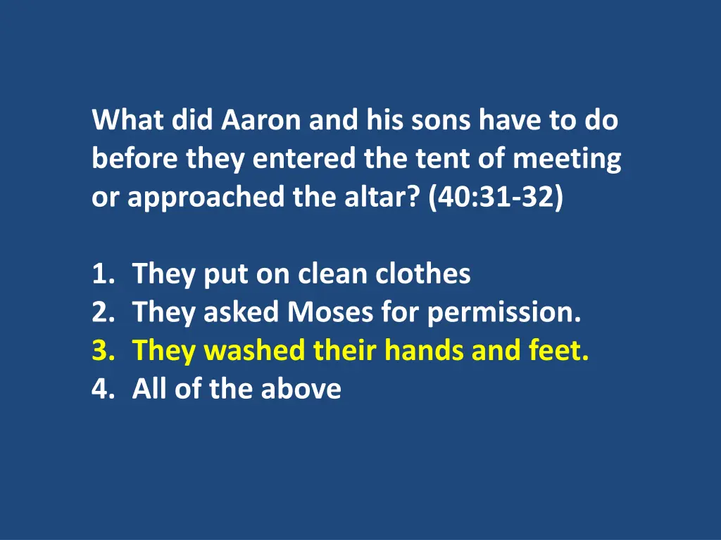 what did aaron and his sons have to do before 1