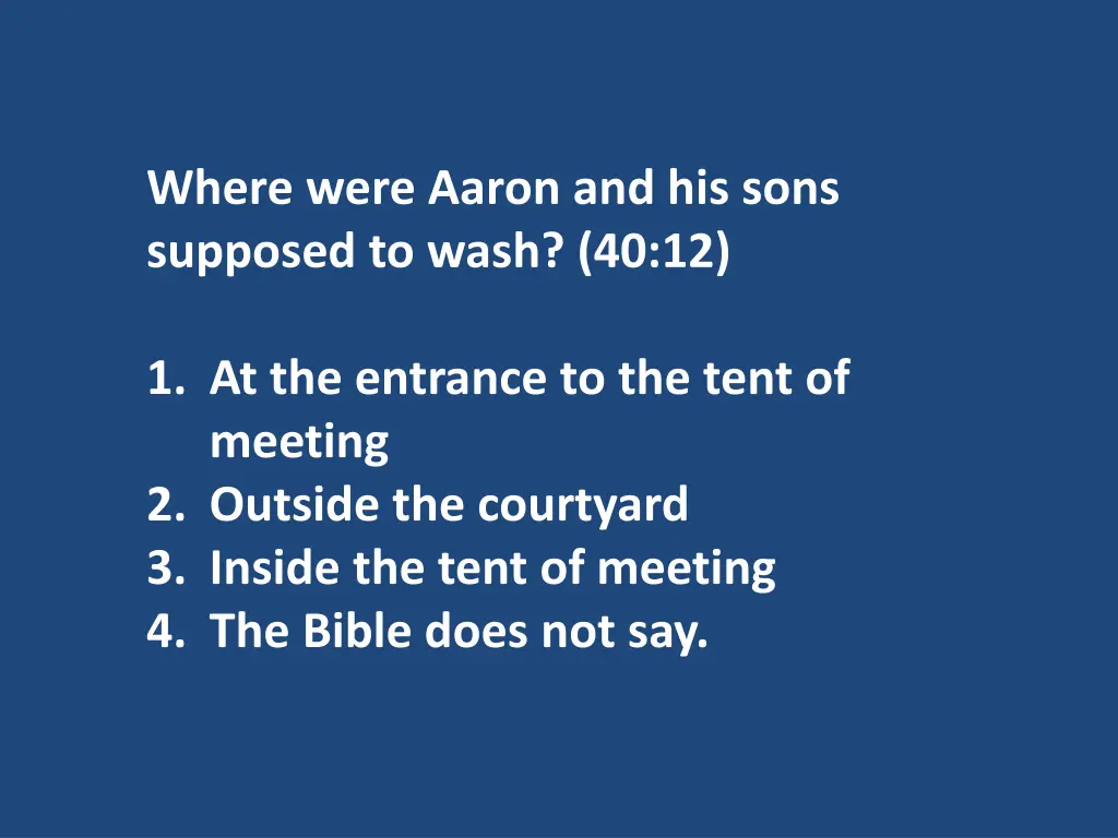 where were aaron and his sons supposed to wash