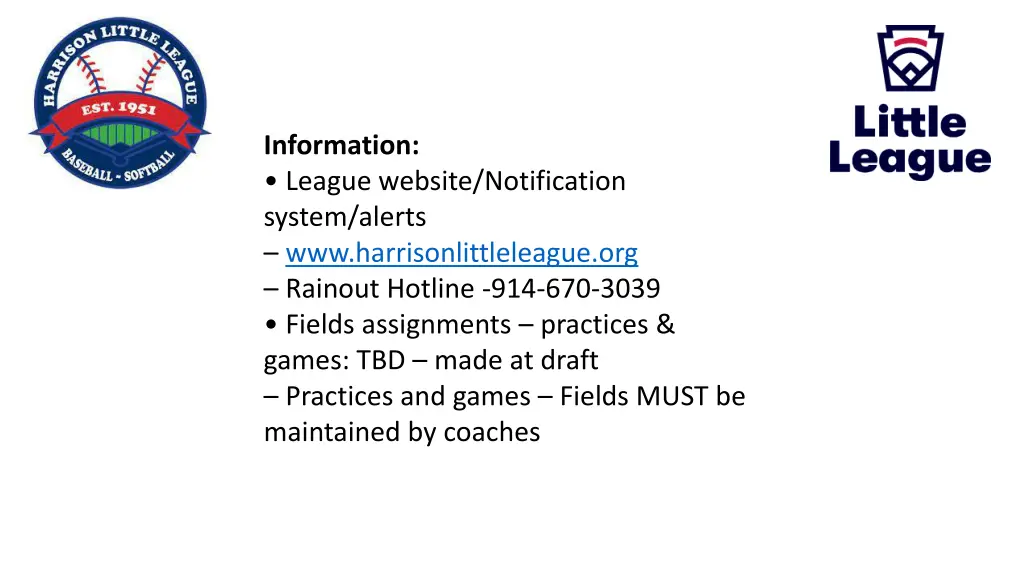 information league website notification system