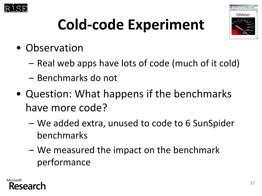 cold code experiment