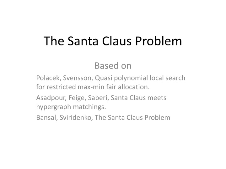 the santa claus problem