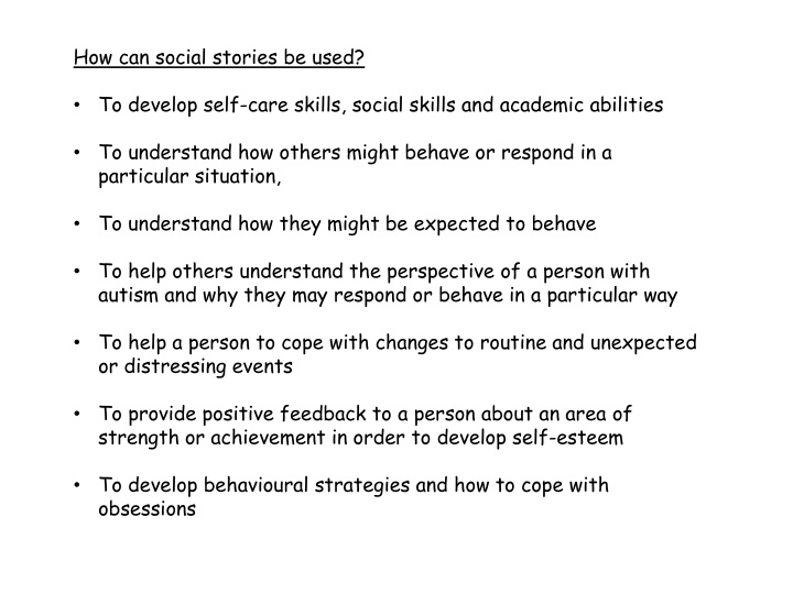 how can social stories be used