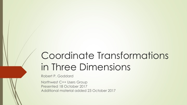 coordinate transformations in three dimensions