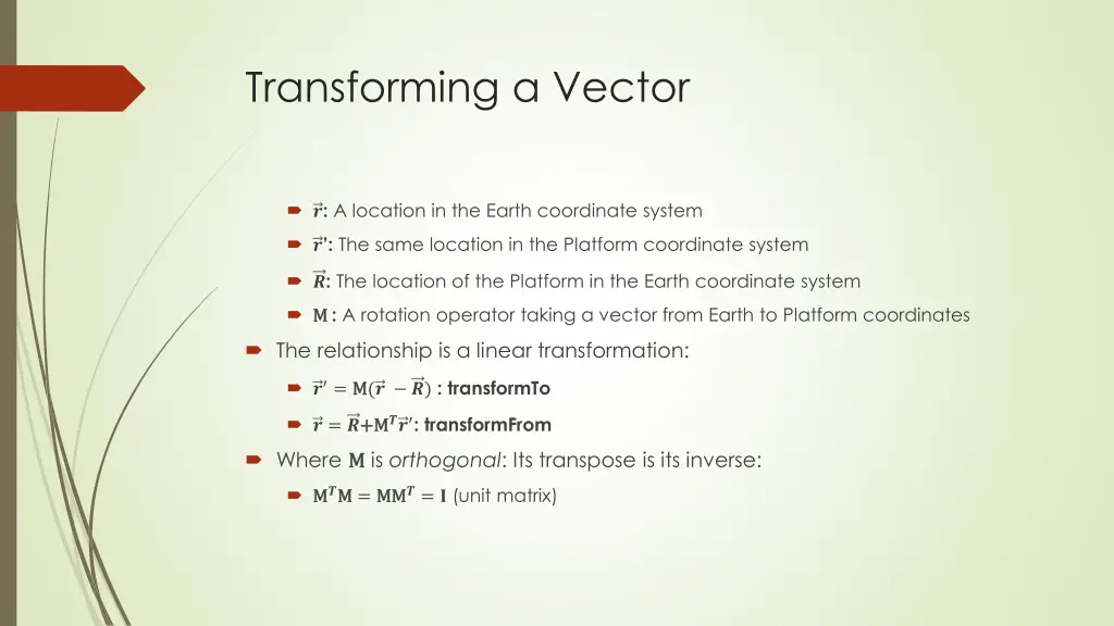 transforming a vector