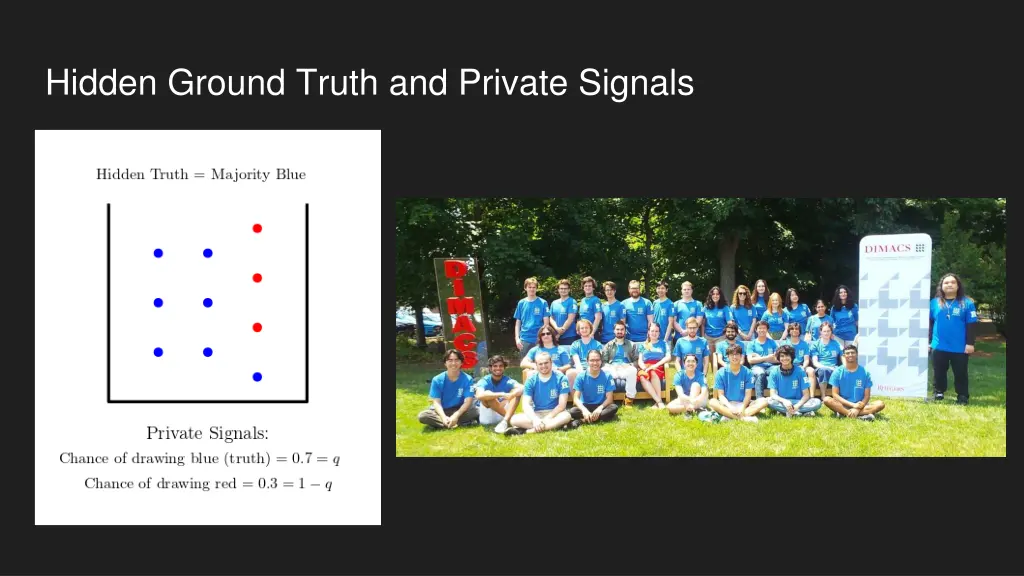 hidden ground truth and private signals