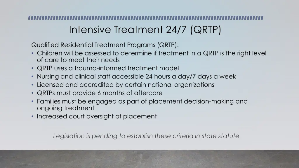 intensive treatment 24 7 qrtp