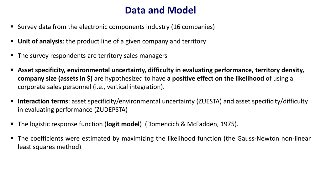 data and model