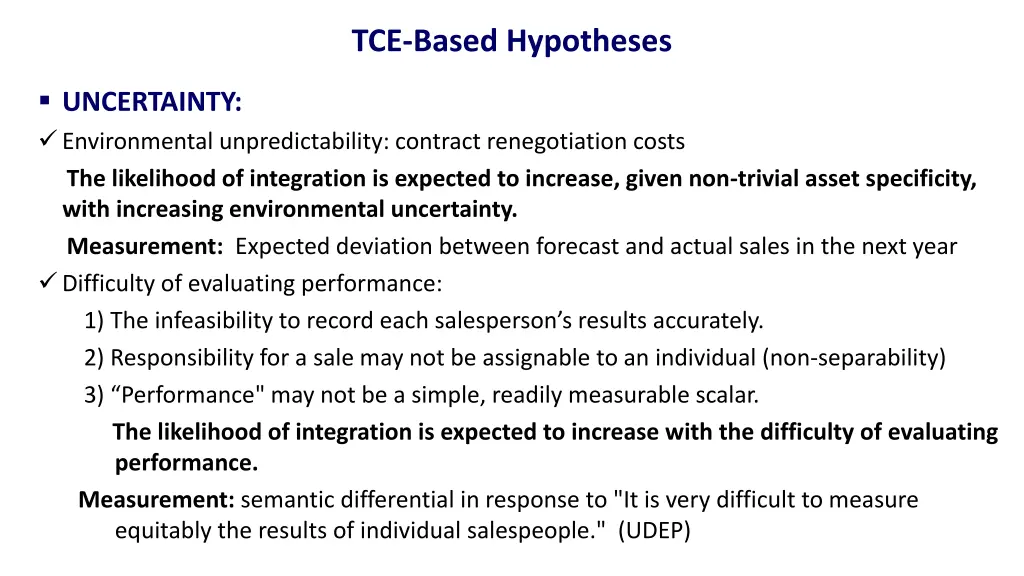 tce based hypotheses 1