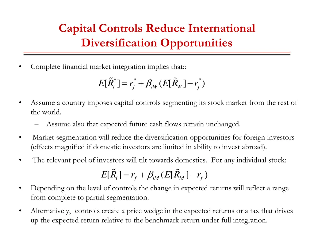 capital controls reduce international