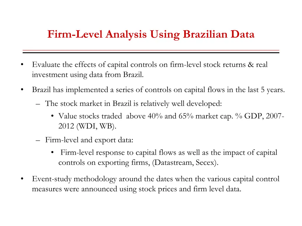 firm level analysis using brazilian data