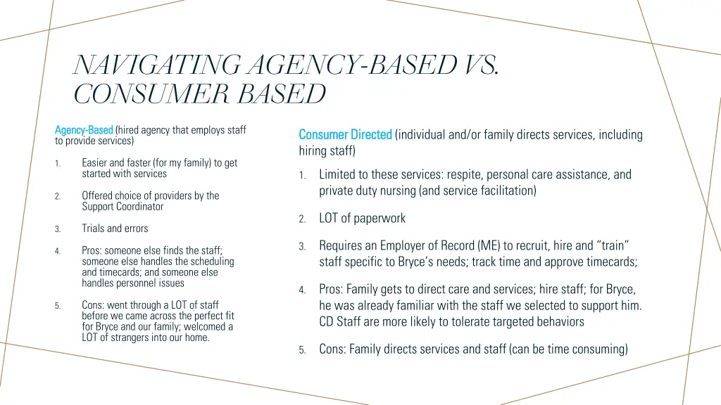 navigating agency based vs consumer based