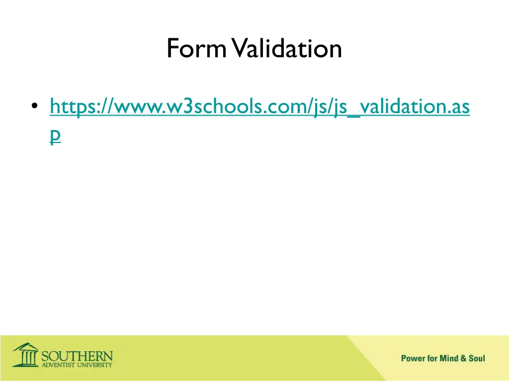 form validation