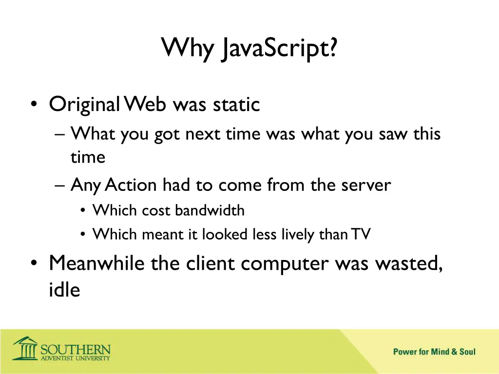 why javascript