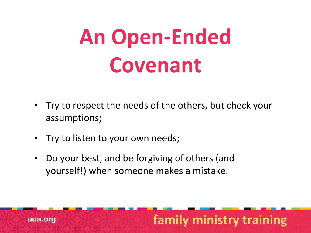 an open ended covenant