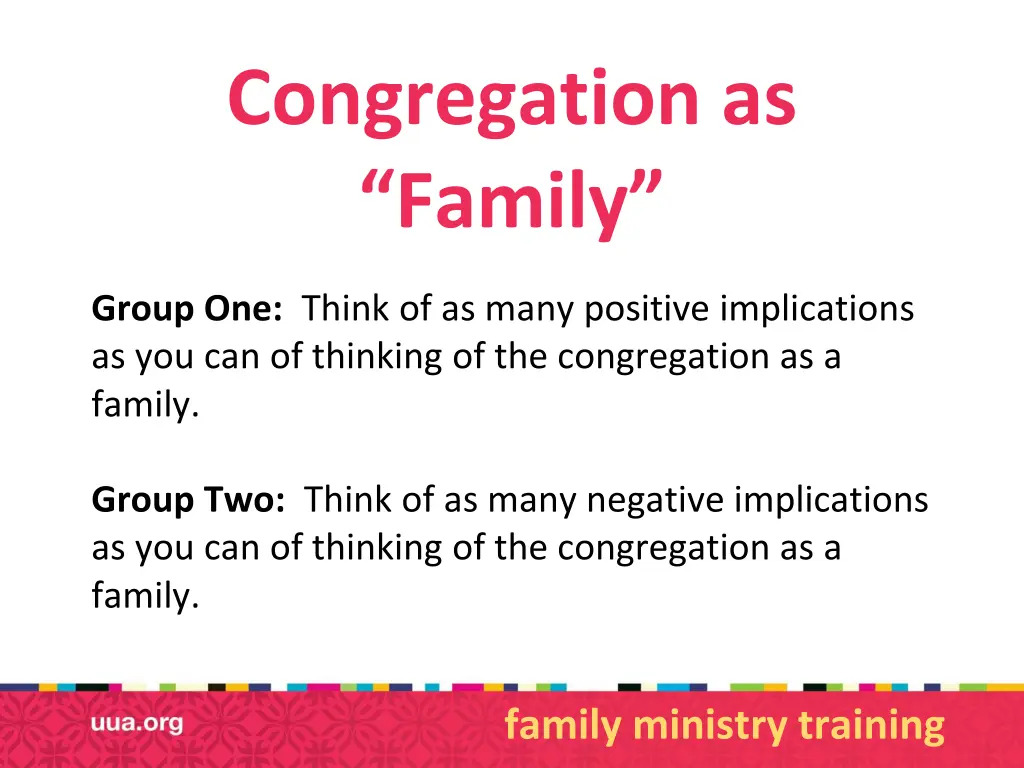congregation as family