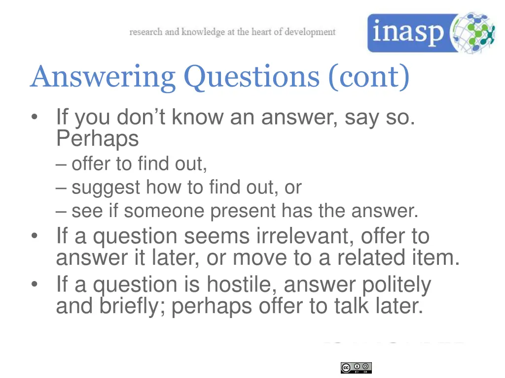 answering questions cont if you don t know