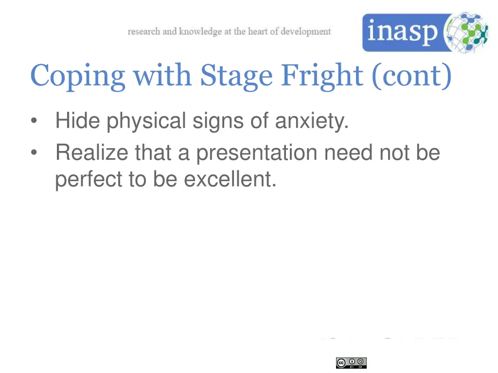 coping with stage fright cont