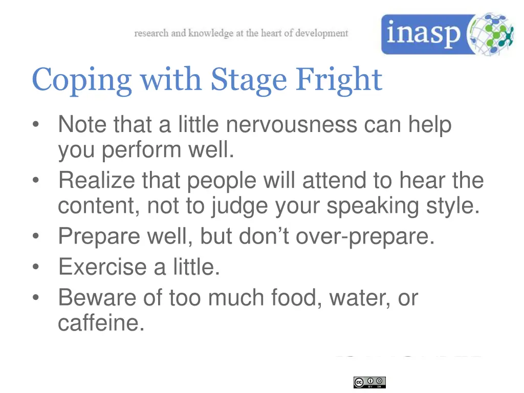 coping with stage fright