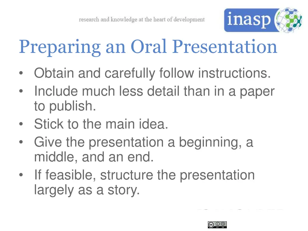 preparing an oral presentation
