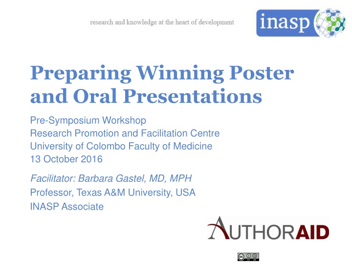 preparing winning poster and oral presentations