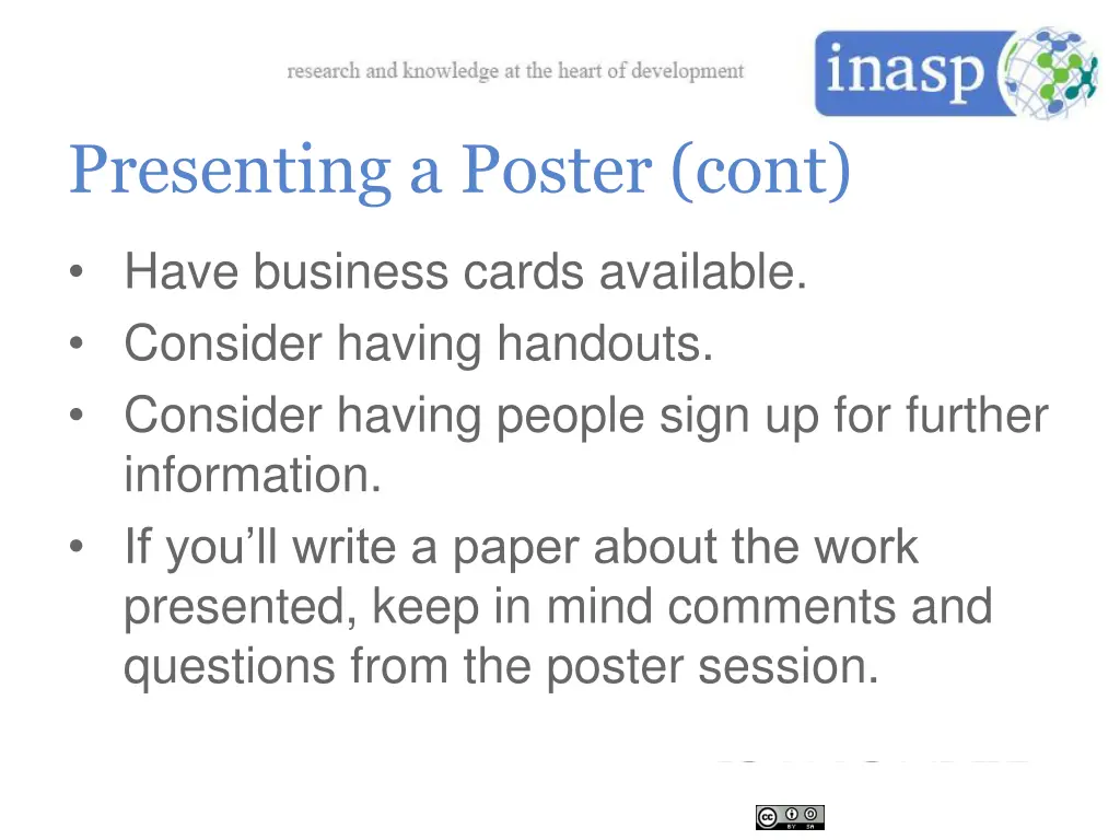 presenting a poster cont