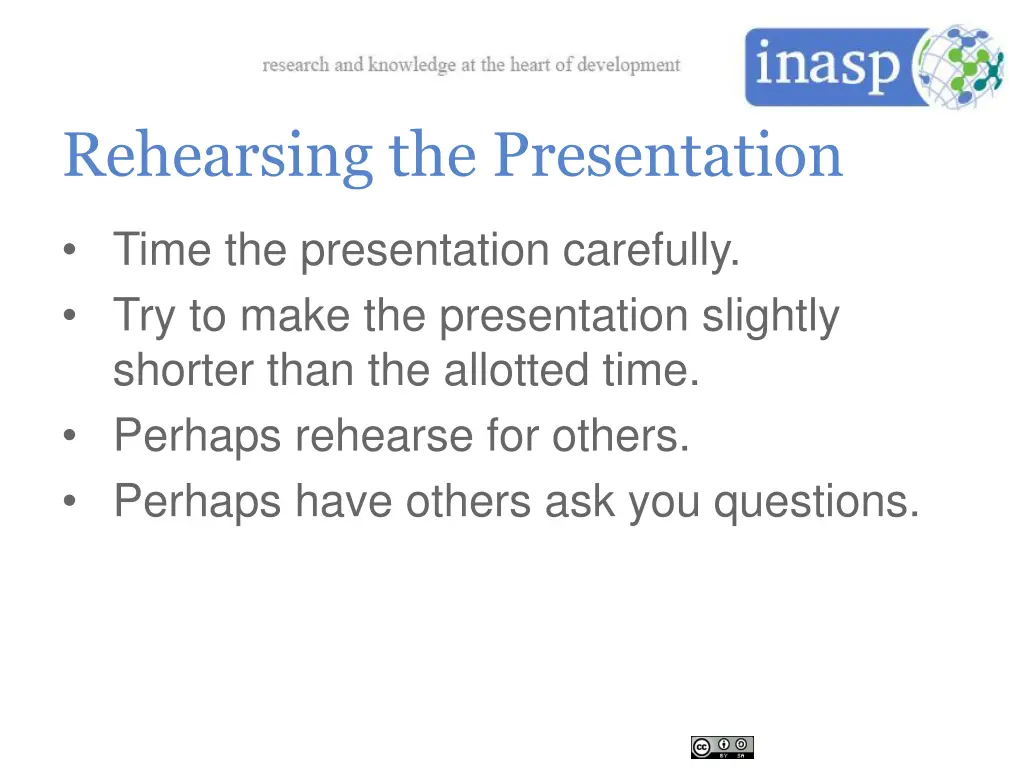 rehearsing the presentation
