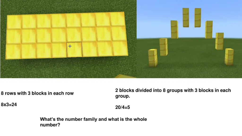 2 blocks divided into 8 groups with 3 blocks